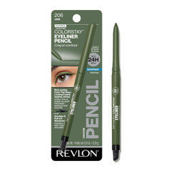 Revlon ColorStay Pencil Waterproof Eyeliner, Smudge-Proof, Eye Makeup with Built-In Sharpener, 206 Jade, 0.01 oz