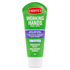O'Keeffe's Working Hands Night Treatment Hand Cream, Restorative Lotion Works While You Sleep, Deep Conditioning Oils, 3oz/85g Tube, White (Pack of 1)