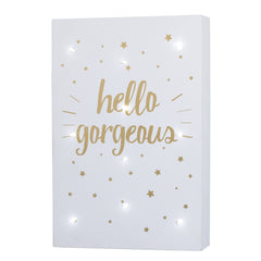Little Love by NoJo Celestial Lighted Wall Decor, Hello Gorgeous, Gold/White