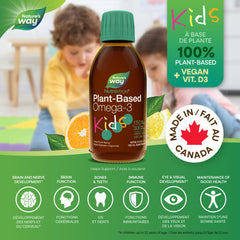 Nature's Way NutraVege Kids Omega-3 Supplement, Plant-Based, Vegetarian, Vegan-friendly, 500 mg of EPA + DHA, 500 IU Vegan Vitamin D3, Citrus Punch, 150 ml Liquid