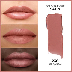 L’Oréal Paris Colour Riche Original Satin Lipstick, Hydrating Formula with Vitamin E & Argan Oil, Organza, 0.13 oz.