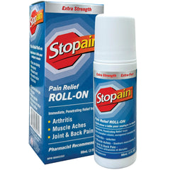 Stopain Extra Strength Pain Relieving Roll-On, Fast Relief From Arthritis, For Muscle Aches, Joint & Backpain, Non-Greasy, 3 Fl Oz (Packaging May Vary)