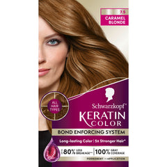 Schwarzkopf Keratin Color Permanent Hair Color Cream, 7.5 Caramel Blonde, 1 Count