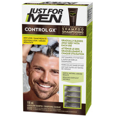 Just For Men Control GX Grey Reducing Shampoo, Gradual Hair Color for Men, Stronger and Healthier Hair, 118ml - Pack of 1, Packaging May Vary