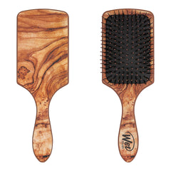 Wet Brush Paddle Hair Brush, Traditional Wood-Ultra-Soft IntelliFlex Detangling Bristles with AquaVent Design For Spreading HairTreatments Evenly-Pain-Free Hair Brush For Women & Men, Shine Traditional Wood