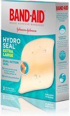 Band-Aid Hydrocolloid Bandages Extra Large, Waterproof Adhesive, Hydro Seal Bandages, 3 Bandages