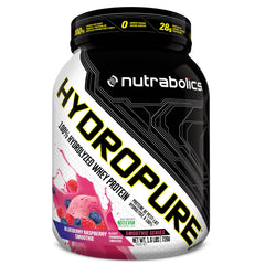 Nutrabolics Hydropure 100% Hydrolyzed Whey Protein, Blueberry Raspberry Smoothie, 1.6 Pounds