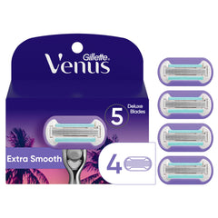 Gillette Venus Miami Midnight Extra Smooth Women's Razor Blade Refills, 4 Refills