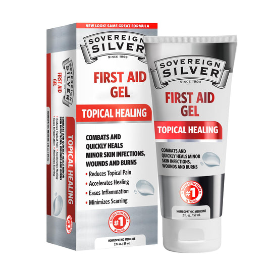 Sovereign Silver First Aid Gel - Argentum Metallicum Gel Wound Care Support, Topical Skin Care for Minor Skin Irritations with Convenient Pump - 2 fl oz (59 mL)