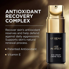 L'Oreal Paris Age Perfect Cell Renewal Anti-Aging Under Eye Cream, Vitamin E, Antioxidants, For Sensitive Skin, Dermatologist Tested, Paraben Free, 0.5 fl oz