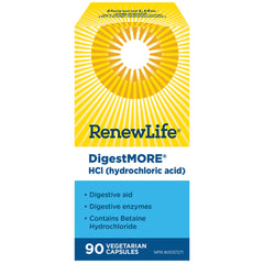 Renew Life DigestMore with HCL, Digestive Enzyme, 90 Count