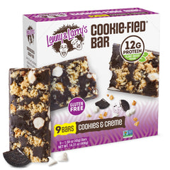 Lenny & Larry's Cookie-fied® Bar – Cookies & Creme Protein Bars 9 x 45g – Healthy Snack – Gluten free Power Bar, Keto Friendly, Non-GMO & Vegan