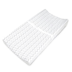 American Baby Printed 100% Natural Cotton Jersey Knit Fitted Contoured Changing Table Pad Cover for Boys and Girls - Soft Breathable, Grey Zigzag, Single