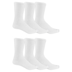 Dr. Scholl's Men's Diabetes & Circulator Socks-4 & 6 Pair Packs-Non-Binding Moisture Management, White - Crew (6 Pairs), 7-12