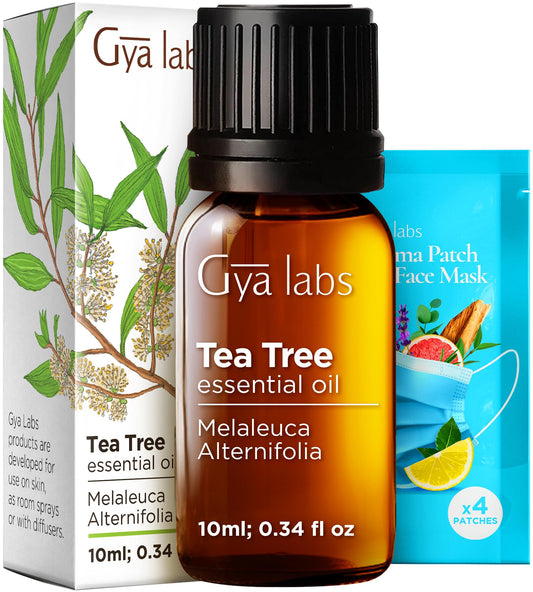 Gya Labs Australian Tea Tree Essential Oil - 0.34 Fl Oz - for Hair, Skin, Diffuser, Aromatherapy & DIY Candle Making Scent