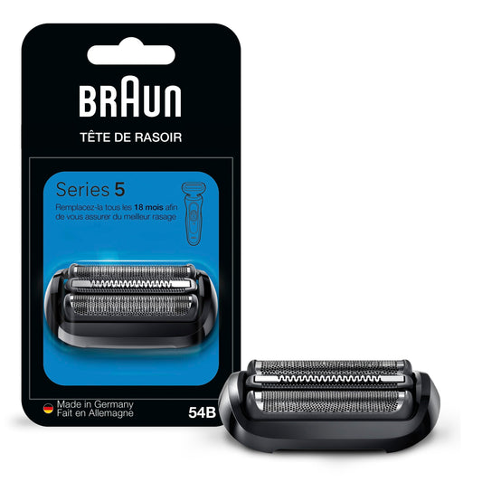 Braun Series 5 Electric Shaver Replacement Head, Easily Attach Your Shaver Head for a shave as efficient as day one, Compatible with New Generation Series 5 Shavers, 54B, Black