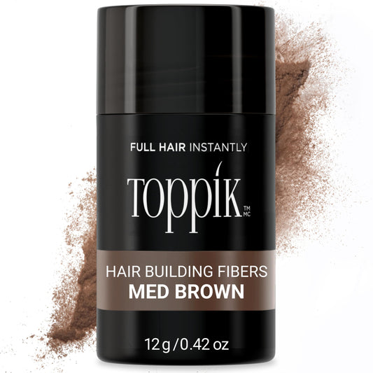 TOPPIK Hair Building Fibers for Instantly Fuller Hair (MEDIUM BROWN), 12 g, Fill In Fine or Thinning Hair, Instantly Thicker Looking Hair, Multiple Shades for Men & Women