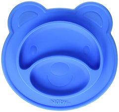 Nuby 537076BL Sure Grip Silicone Miracle Mat Section Bear Plate, Blue