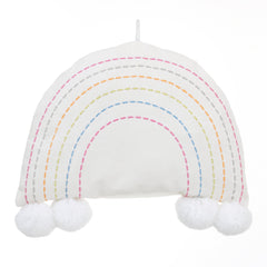NoJo Rainbow Soft Shaped Cotton Canvas Wall Decor, Ivory/Blue/Pink/Red