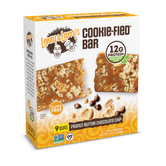 Lenny & Larry's Cookie-fied® Bar – Peanut Butter Chocolate Chip Protein Bars 9 x 45g – Healthy Snack – Gluten free Power Bar, Keto Friendly, Non-GMO & Vegan