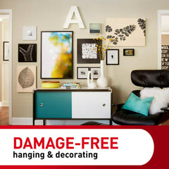 Command Sawtooth Picture Hanger 17047-EF, Grey, 1 Hanger, 2 Large Strips, 4 Mini Strips
