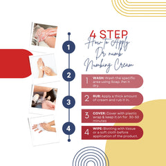 DR. NUMB 5% Lidocaine Topical Anesthetic Tattoo Numbing Cream - 10g || Vitamin E Combined for Pain Relieves of Itching, Burning & Hemorrhoid Treatment (1)