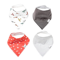 Baby Bandana Drool Bibs for Drooling and Teething 4 Pack Gift Set “Ace” by Copper Pearl, X-Small