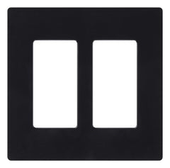 Lutron Claro 2 Gang Decorator/Rocker Wallplate, Gloss | CW-2-BL | Black