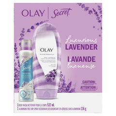 Olay Luxurius Lavender Gift Set with Olay Body Wash 532 mL and Secret Dry Spray 116 g