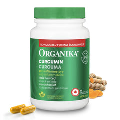 Organika Canadian-Made Curcumin 500 mg - Anti-Inflammatory, Antioxidant, Joint Pain Relief and Natural Tonic - 150 vcaps