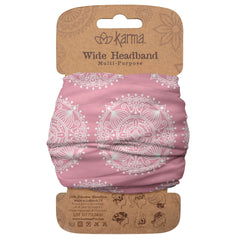 Karma Gifts Women's Wide Headband, Accessory, Pink Medallion, No Size