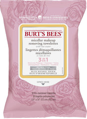 Burt's Bees Micellar Cleansing Towelettes With Rose Water 30 count, Stocking Stuffer, Christmas Gift.
