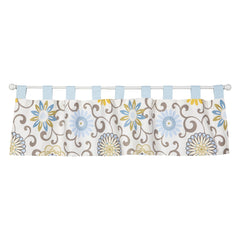 Trend Lab Waverly Baby Pom Pom Spa Window Valance, Blue/Cream/Green/Gray