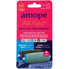 Amope Pedi Perfect Mixed Pack Roller Heads Ultra Coarse Regular Coarse 2 refills