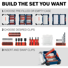 Bosch CCSV208 8Piece Impact Tough Phillips, Square & Torx 2 in. Power Bits with Clip for Custom Case System