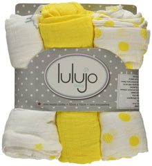 Lulujo 0628233452030 Mini Muslin Cloths, Sunshine Yellow