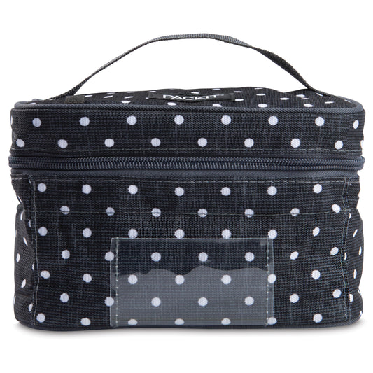 PackIt Freezable Bottle Cooler for Breastmilk and Formula, Polka Dots, Built with EcoFreeze Technology, Collapsible, Reusable, Zip Closure and Top Handle, Fits up to Four, 5 oz Bottles