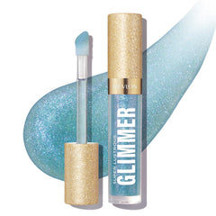 Revlon Super Lustrous Glimmer Gloss, Non-Sticky Lip Gloss, High-Shine Finish, Plant-Based Glitter, 010 Indigo Ice, 0.13 fl oz