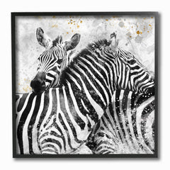Stupell Industries Home Black and White Paint Splatter Textural Zebra Stretched Canvas Wall Art, Multi-Color, 12 x 12