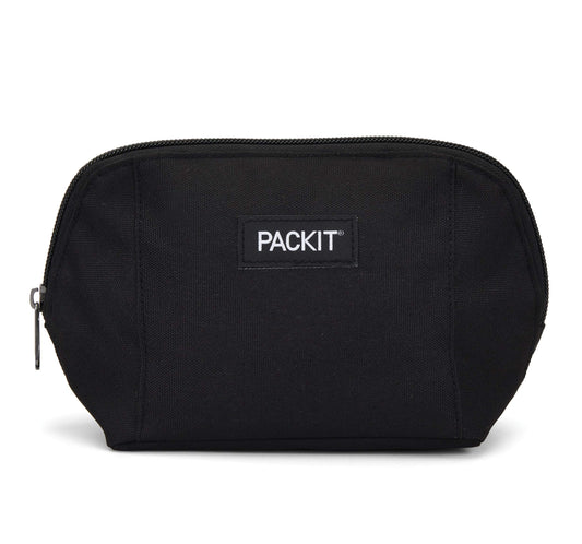 PackIt Freezable Snack Bag, Navy Leaves, Built with EcoFreeze Technology, Foldable, Reusable, Zip Closure Locks in Cool Dry Air, and Fresh Snacks On The Go