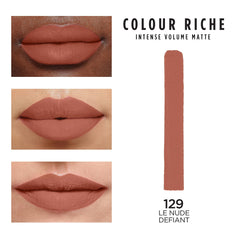 L’Oréal Paris Colour Riche Intense Volume Matte Lipstick - Up to 16H Wear, infused with Hyaluronic Acid - Le Nude Defiant, 1.8 g