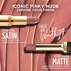 L’Oréal Paris Colour Riche Intense Volume Matte Lipstick - Up to 16H Wear, infused with Hyaluronic Acid - Worth It, 1.8 g