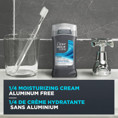 Dove Men+Care Aluminum Free Deodorant Stick, with 1/4 Moisturizing Cream, for 72H Odour Protection, Clean Comfort, 85 g