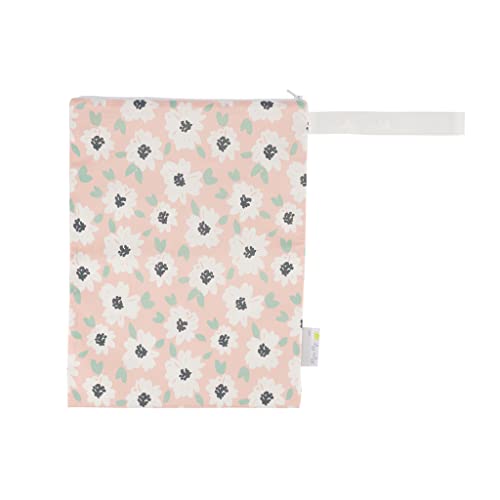ITZY RITZY Sealed Wet Bag with Adjustable Handle –Wet Bag with Water Resistant Lining Ideal for Swimwear, Diapers, Gym Clothes & Toiletries; Measures 11” x 14”, Playful Petals, WBMH8496