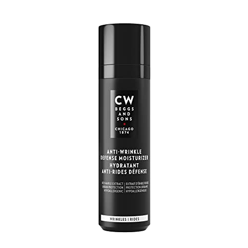 CW Beggs Anti-Wrinkle Defense Moisturizer for Men, Anti-Aging Face Cream, Hypoallergenic, Fragrance-Free, Paraben-Free, Alcohol-Free, Mineral Oil-Free, Cruelty-Free, 50 mL