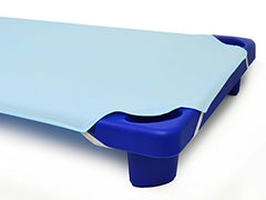 American Baby Company 10-Piece 100% Cotton Percale Toddler Day Care Cot Sheet, Blue, 23" x 40" (Pack of 10)