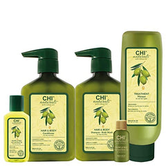 CHI Naturals with Olive Oil Hair & Body Conditioner, Protects From Moisture Loss & Preserves Hair Color, Sulfate, Paraben, & Cruelty-Free, 11.5 Oz