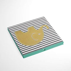 Bacati Elephants Unisex Fabric Storage Box/Tote, Mint/Yellow/Grey