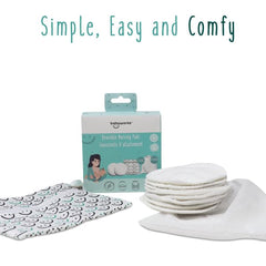 Baby Works Reusable Nursing Pads - Soft, Contoured Nursing Pads Made From Rayon - Comes with Wet Bag & Laundry Bag - Machine Washable - Pack of 8