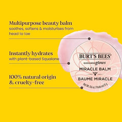 Burt's Bees 100% Natural Origin Goodness Glows Miracle Balm, softens Dry Skin -17g Tin, 1 Count